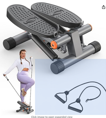 Niceday Steppers for Exercise, Stair Stepper with Resistance Bands, Mini Stepper with 300LBS Loading Capacity, Hydraulic Fitness Stepper with LCD Monitor